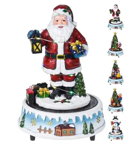 Ostatné vianočné dekorácie Kinekus Dekorácia vianočná Santa / Stromček LED 22 cm mix