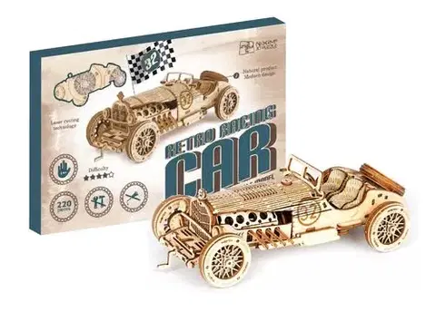3D puzzle 3D Creative Drevené 3D puzzle Retro pretekárske auto