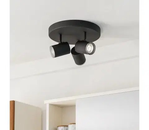 Svietidlá Eglo 901965 - Kúpeľňové bodové svietidlo CONSUMA 3xGU10/5W/230V IP44 čierna 901965