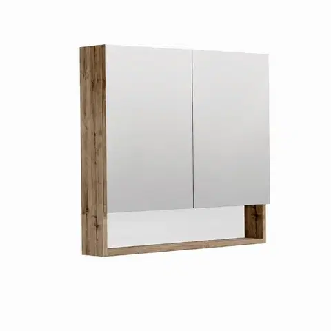 Kúpeľňový nábytok Zrkadlová skrinka SAT Cubeway 80x14x72 cm lamino dub wellington GALCU80DW GALCU80DW