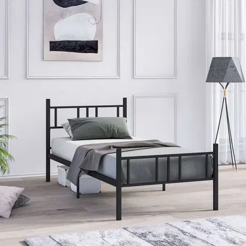 Postele Rám jednolôžkovej postele Akın - Black 90x200