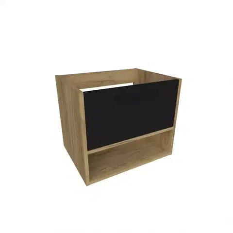 Skrinky pod umývadlo Kúpeľňová skrinka pod umývadlo Kiano 60cm 1S dub/čierna