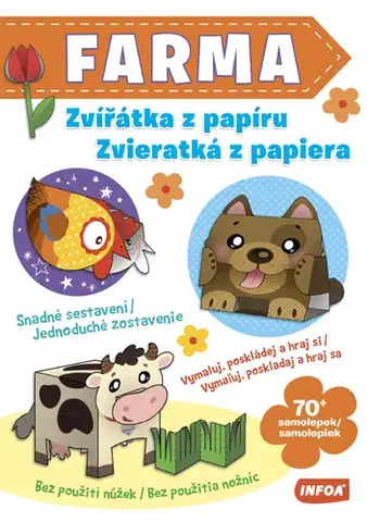 Nalepovačky, vystrihovačky, skladačky Zvířátka z papíru / Zvieratká z papiera - Farma (CZ/SK vydanie)