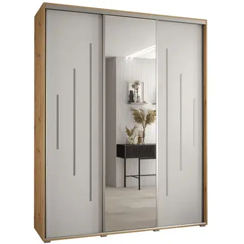 Šatníkové skrine Skriňa 45 Canaris 13 190 artisan/biela/silver