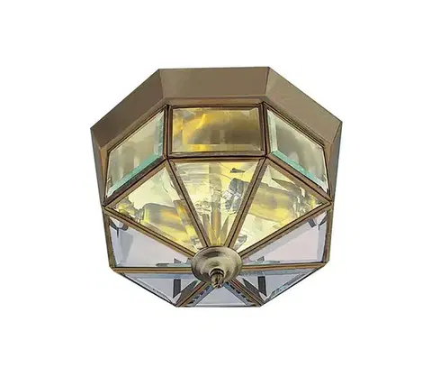 Svietidlá Searchlight 8235AB - Stropné svietidlo FLUSH 2xE14/60W/230V mosadz 8235AB