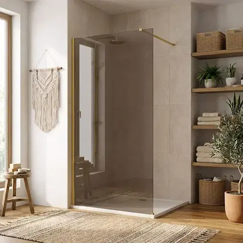 Sprchové dvere REA/S - Sprchová zástena Flexi Brown / Brush Gold 90 KPL-K99373