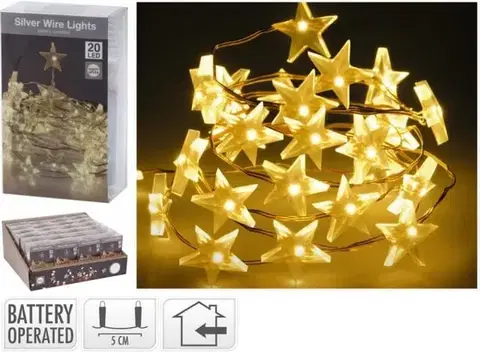Vianočné osvetlenie Kinekus Svetlo vianočné hviezdy 20 LED teplé biele, baterky