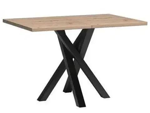 Jedálenské stoly KONDELA Koli 120/160 rozkladací jedálenský stôl dub artisan / čierna