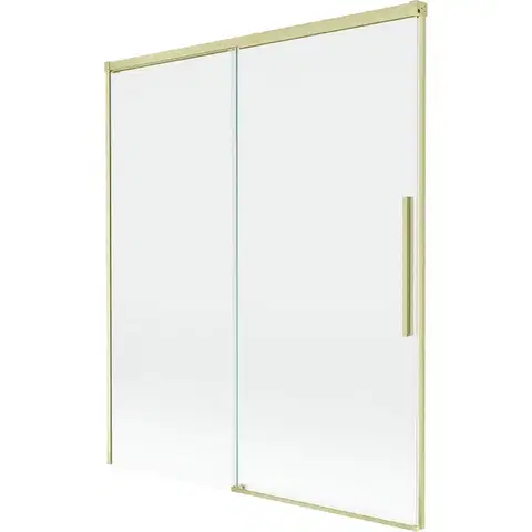 Sprchové dvere MEXEN/S - Rox vaňová zástena 2-krídlová posuvná 140 x 150, transparent, zlatá kartáčovaná 8C9-140-001-55-00