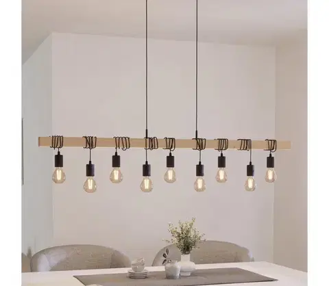 Svietidlá Eglo 49744 - Luster na lanku TOWNSHEND 9xE27/60W/230V 49744