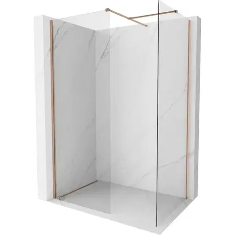 Sprchové dvere MEXEN/S - Kyoto-X Sprchová zástena WALK-IN 110 x 90, transparent 10 mm, meď kartáčovaná 800-110-202-65-00-090-X