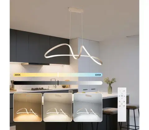 Svietidlá BRILAGI-LED Stmievateľný luster na lanku TWISTER LED/60W/230V 3000-6000K béžová+DO BRI726