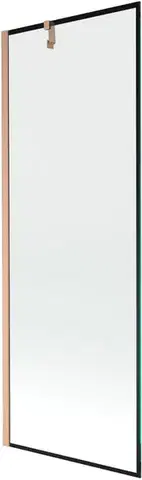 Sprchové dvere MEXEN/S - Next vaňová zástena FIX 70 x 150, čierna vzor, meď kartáčovaná 895-070-000-00-70-65