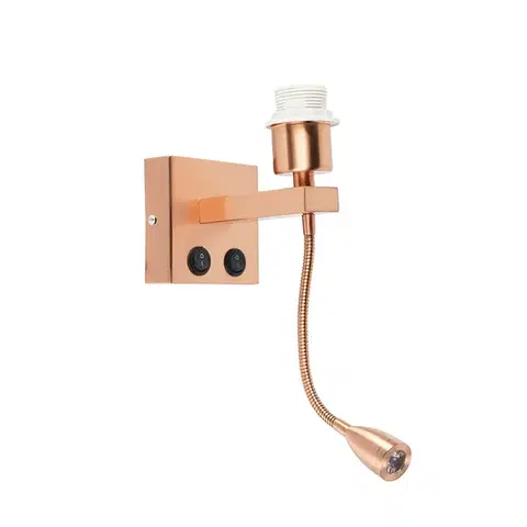 Lampy Moderná nástenná lampa medená s flexibilným ramenom - Brescia Combi