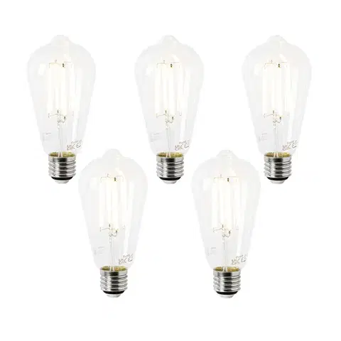 LED osvetlenie Sada 5 LED žiaroviek E27 ST64 číre 2,2 W 470 lm 2700 K