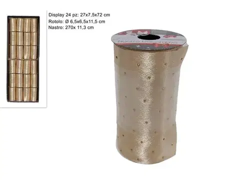 Vianočné ozdoby MAKRO - Stuha vianočná 11,3x270cm zlatá