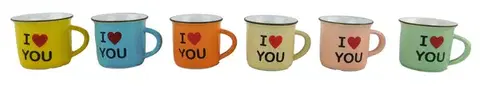 Hrnčeky, šálky, podšálky MAKRO - Hrnček I love you 5x5,5cm sada 6ks