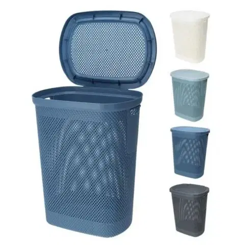 Koše na bielizeň Kinekus Kôš na špinavé prádlo plastový, 58l, 28,5x43x59,6cm, mix farieb