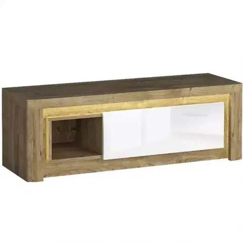 Nábytok do obývačky TV stolík Livinio L10 ribbeck/Biely lesk