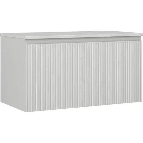 Kúpeľňový nábytok MEXEN/S - Rivel kúpeľňová skrinka pod umývadlo 90 cm s doskou, 1 šuplík, reliéf, šedá mat 91A20-09047-1-BFC62