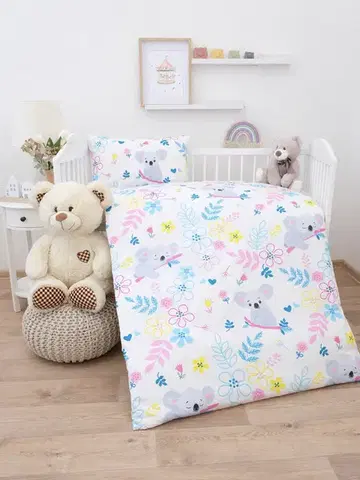 Detské obliečky MKLozkoviny.sk Bavlnené obliečky Renforcé do postieľky - Koala - 100 × 135 cm - 40 x 60 cm