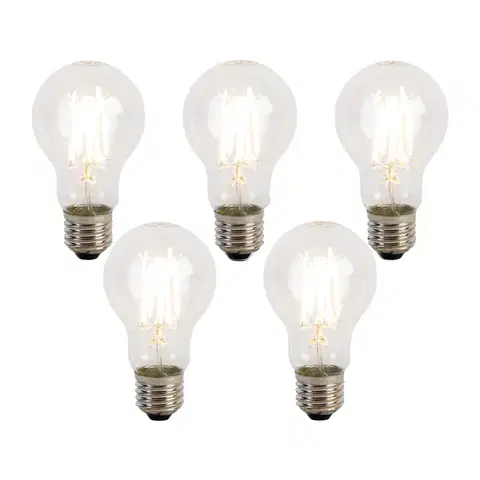 LED osvetlenie Sada 5 stmievateľných LED žiaroviek E27 s 3 stupňami A60 5W 700 lm 2700K