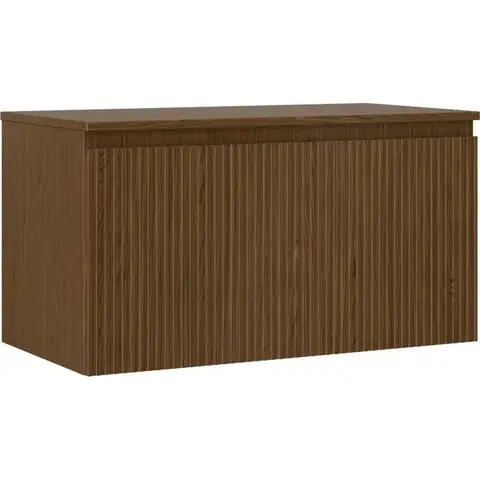 Kúpeľňový nábytok MEXEN/S - Rivel kúpeľňová skrinka pod umývadlo 90 cm s doskou, 1 šuplík, reliéf, orech 91A20-09047-1-BFC86