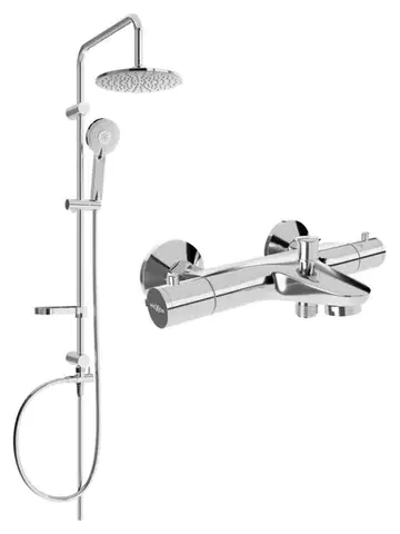 Sprchy a sprchové panely MEXEN/S - Carl sprchový stĺp vrátane vaňovej termostatickej batérie Nox, chróm 77350240-00