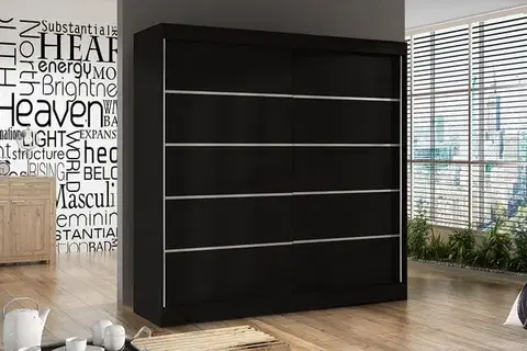 Šatníkové skrine Šatníková skriňa BASTIAN 4 čierna