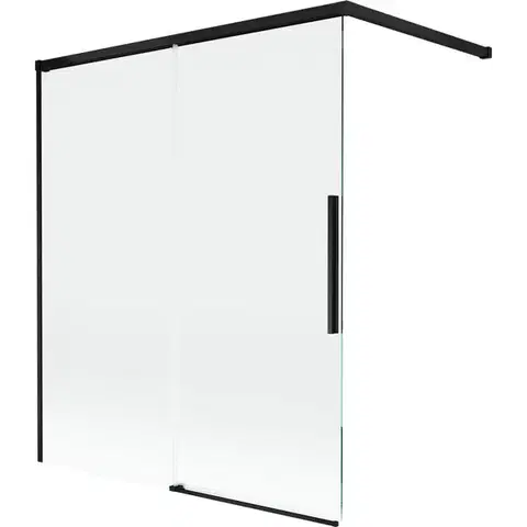 Sprchové dvere MEXEN/S - Rox vaňová zástena 2-krídlová posuvná 140 x 150, transparent, čierna 8C9-140-003-70-00