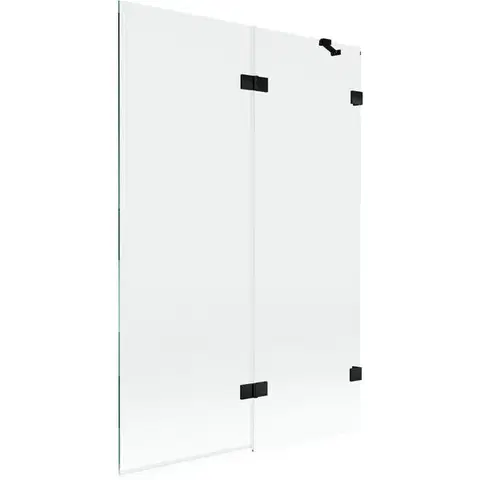 Sprchové dvere MEXEN/S - Lunar vaňová zástena 2-krídlová pravá 120 x 150, transparent, čierna 897-120-100-70-00-P