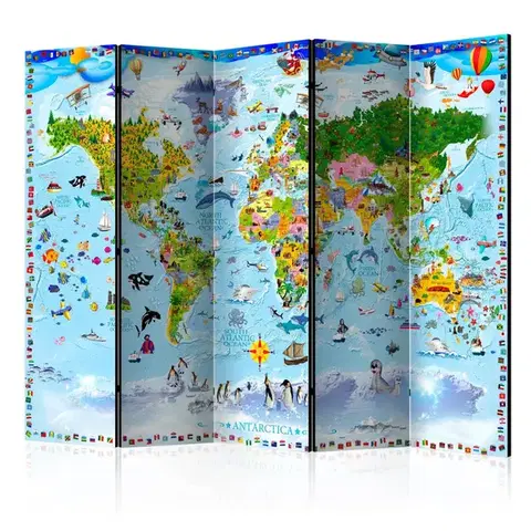 Paravány Paraván World Map for Kids II Dekorhome