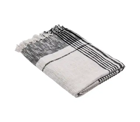 Taburetky Eglo 420063 - Prehoz na posteľ CHEVERY 170x130 cm biela/šedá 420063
