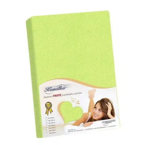 Plachty Bellatex Froté prestieradlo Kamilka jarná zelená​, 90 x 200 cm