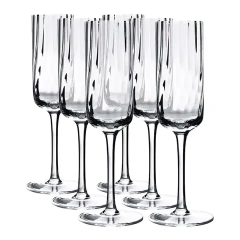 Poháre KONDELA Granity Typ 1 pohár na šampanské (6 ks) 220 ml priehľadná