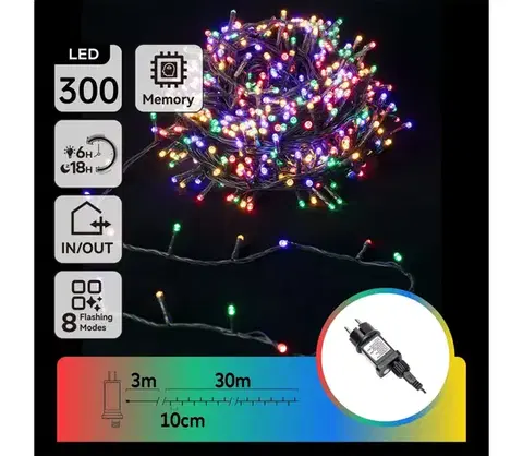 LED osvetlenie  B.V.  - LED RGBY Vonkajší vianočný svetelný reťaz 300xLED/3,6W/230V 30m IP44 B10303ABNJ