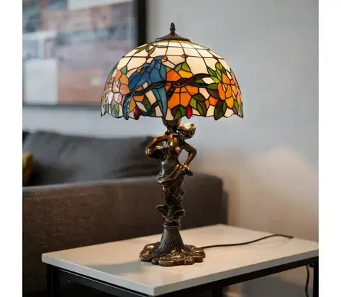 Lampy BRILAGI - Tiffany vitrážová stolná lampa JUNGLE 1xE27/60W/230V BRT-12003D