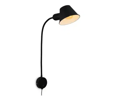 Svietidlá Briloner 2089-015 - Flexibilná nástenná lampa BRELLO 1xE27/10W/230V čierna 2089-015
