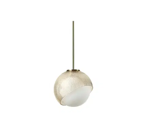 Svietidlá Ideal Lux - Luster na lanku BLOOM 1xE27/42W/230V pr. 22 cm zlatá/dymová béžová 366661