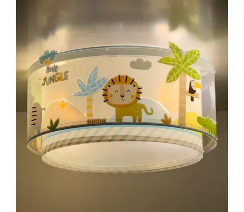 Svietidlá Dalber 76116 - Detské stropné svietidlo JUNGLE 2xE27/15W/230V 76116M