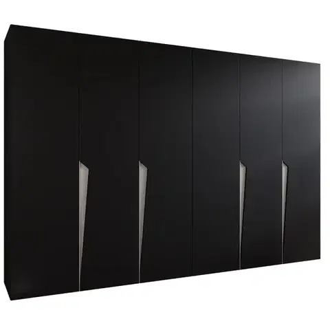 Šatníkové skrine Skriňa Piano 1-300 (2x150) čierna/kašmír