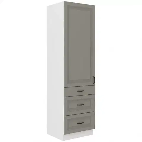 Kuchynské skrinky stojace Kuchynská skrinka Stilo claygrey/biely 60dks/210 3s 1f