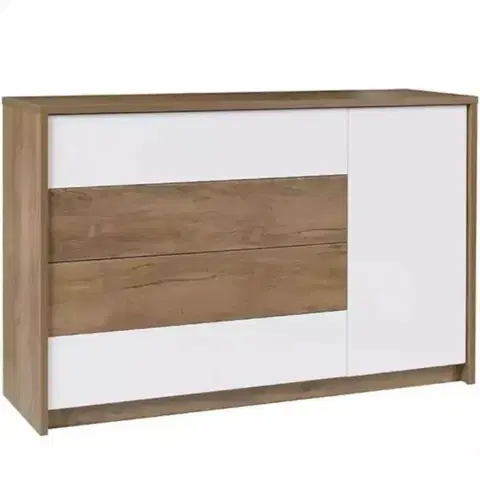 Komody do spálne Komoda Latika dub burgund/biela