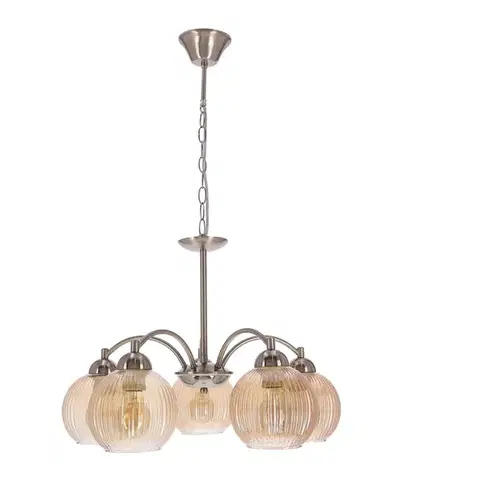 Stropná svetla Lampa wisząca MEDINA srebrna 5x60W E27klasyczna elegancja do salonu jadalni