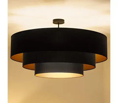 Svietidlá BRILAGI - Prisadený luster LUNETA 3×E27/60W/230V, Ø 80 cm, čierna/zlatá 8590828052210