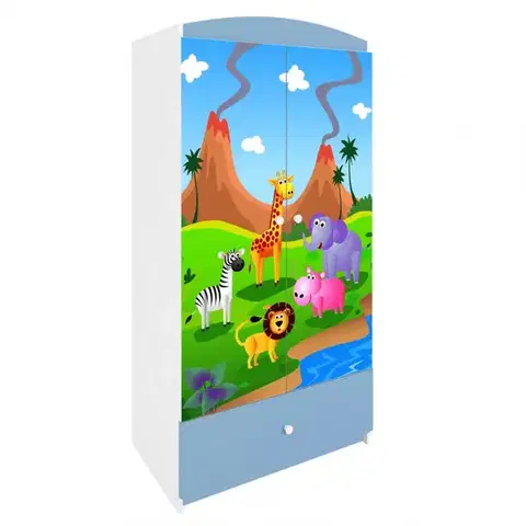Skrine do izieb Skriňa Babydreams Modrá – Safari