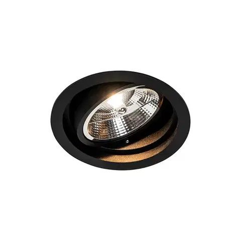 Zapustené svietidlá Okrúhly zapustený reflektor čierny nastaviteľný - Chuck 111