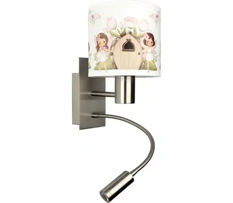 Svietidlá BRILAGI - LED flexibilná lampa BOBO 1xE27/25W/230V + LED/3W m. chróm/biela/ružová/víly BG1556+BG5586