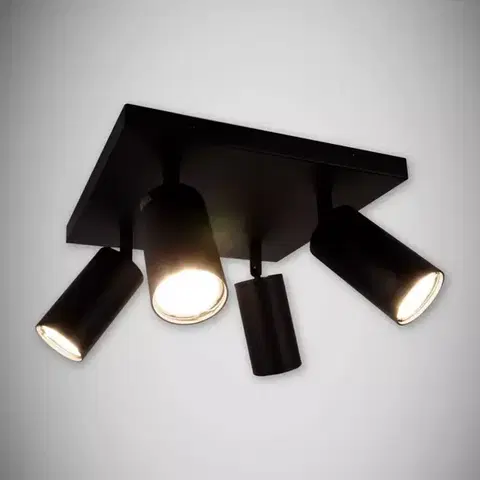 Moderné lampy do obývačky Luster Manam GU10 4D čierna 0376 K4