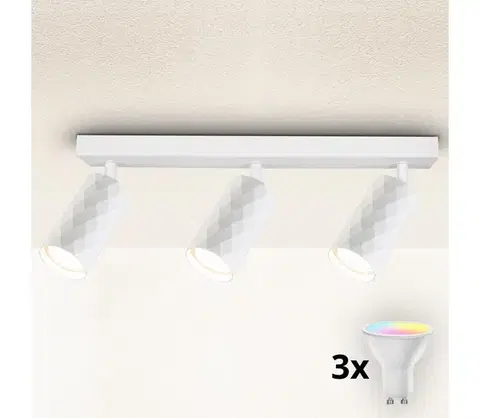 Svietidlá Brilagi - LED RGBW stmievateľné bodové svietidlo SELE DIAMANT 3xGU10/4,8W/230V biela BG2856+3xAI2382